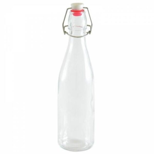 Kinekus Fľaša sklenená 1L s patentným uzáverom