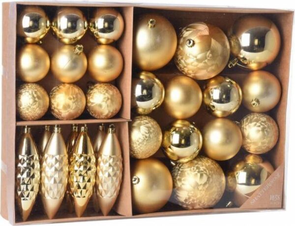Kinekus Zlatá vianočná guľa + cencúle / šišky