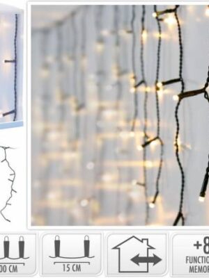 Kinekus Svetlo vianočné cencúle 180 LED teplé biele