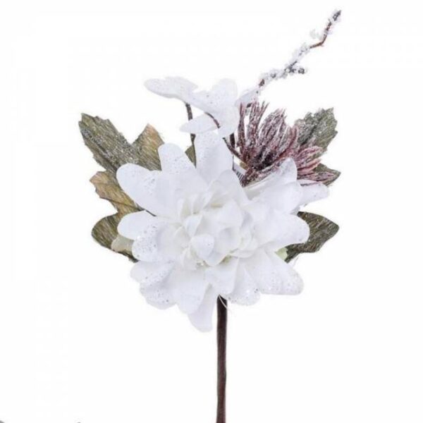 Kinekus Ozdoba zapichovacia kvet dahlia biela