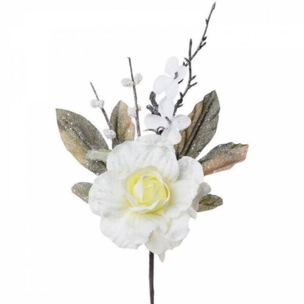 Kinekus Ozdoba zapichovacia kvet ruža krémová