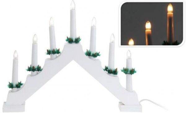 Kinekus Svietnik vianočný LED 7 sviečok drevo