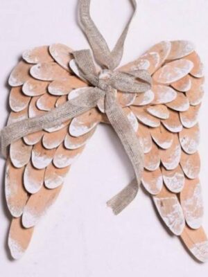 Kinekus Ozdoba závesná krídla drevené 29 cm