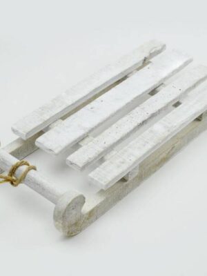 Kinekus Dekorácia sánky 35x15x6 cm drevo biele