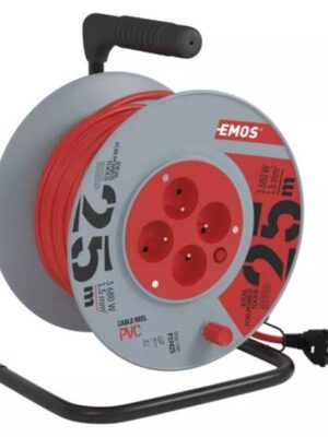 EMOS PVC predlžovací kábel na bubne – 4 zásuvky