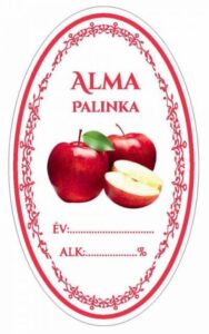 Kinekus Samolepka domáca JABLKOVICA / ALMA PALINKA červ. ovál 16ks etikiet HU