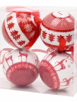 Kinekus Červeno-biela vianočná guľa