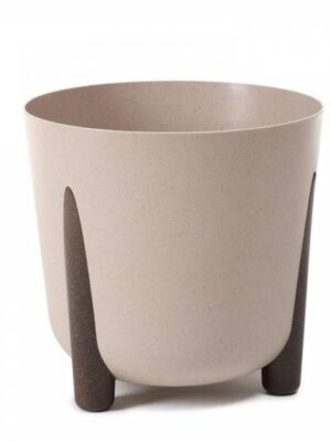 Kinekus Kvetináč plastový priemer 340 mm FRIDA ECO coffee na nožičkách latte výška 320 mm
